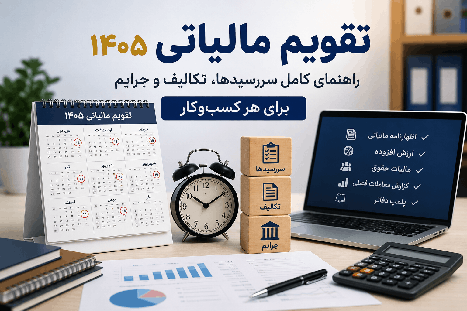 تقویم مالیاتی ۱۴۰۵؛ جدول کامل سررسیدهای مالیاتی، اظهارنامه‌ها و جرائم
